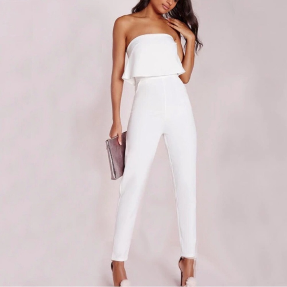 [worn once] NASTY GAL white jumpsuit